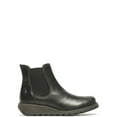 thumbnail image 1 of Fly London Womens Black SALV Chelsea Leather Ankle Casual Wedge Heel Boots, 1 of 7