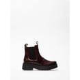 thumbnail image 1 of Fly London Womens Wine  MEDI789 Wedged Chelsea Ankle Leather Platform Boots, 1 of 5