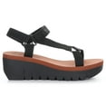 thumbnail image 1 of Fly London Womens Yefa Leather Textile Sandals, 1 of 4
