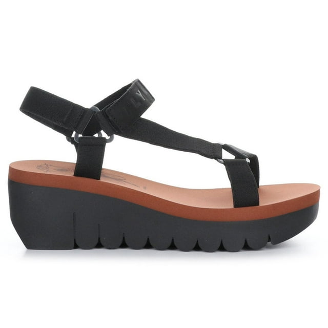 Fly London Womens Yefa Leather Textile Sandals