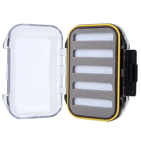 Fly Lure Case PLASTIC DOUBLE SIDE FLY FISHING BAITS BOX FOAM PADDED LURES HOLDER CASE ACCESSORY FOR FISHING ENTHUSIASTS