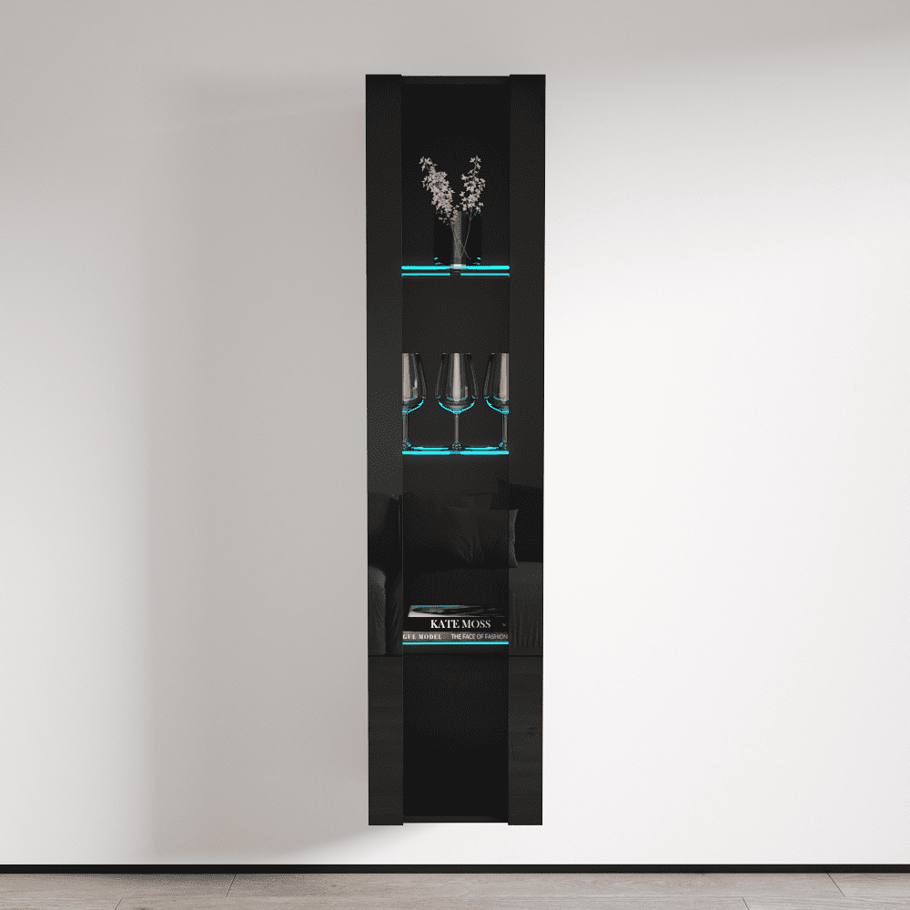 Flying Bookcase Fly Modular Wall Mounted Floating Bookcase Cabinet (Type-41) Black ...
