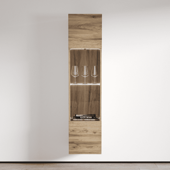 Fly Modular Wall Mounted Floating Bookcase Cabinet (Type-42) Oak