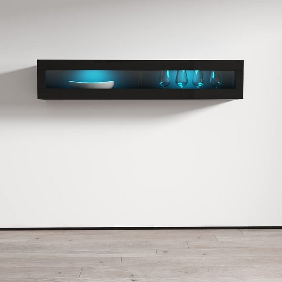 Fly Modular Wall Mounted Floating Media Cabinet (Type-51) Black