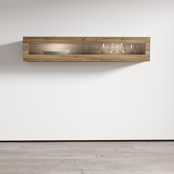 Fly Modular Wall Mounted Floating Media Cabinet (Type-51) Oak