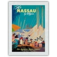 thumbnail image 1 of Fly to Nassau by Clipper-New Providence Island Bahamas-Pan American World Airways-Vintage Airline Travel Poster by Mark Von Arenburg c.1950s-Japanese Unryu Rice Paper Art Print (Unframed) 12 x 16 in, 1 of 4