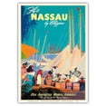 thumbnail image 1 of Fly to Nassau by Clipper - New Providence Island Bahamas - Vintage Airline Travel Poster by Mark Von Arenburg c.1950s - Master Art Print 10in x 14in, 1 of 4