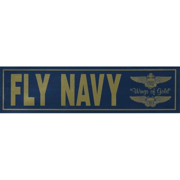 Fly Navy 11" Metallic Bumper Sticker - Veteran Owned Business