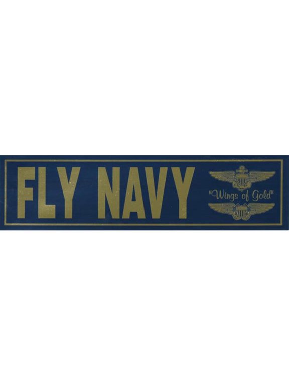 Fly Navy 11" Metallic Bumper Sticker - Veteran Owned Business