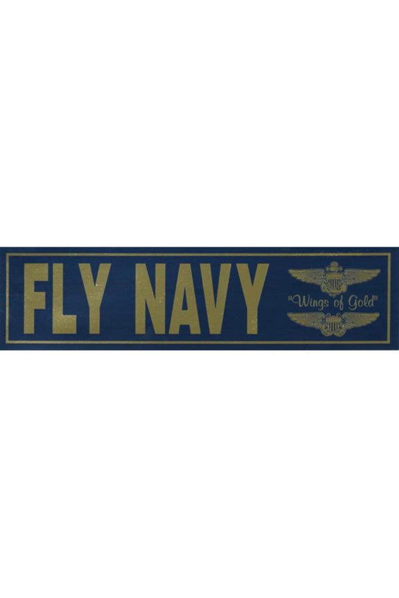 Fly Navy 11" Metallic Bumper Sticker - Veteran Owned Business