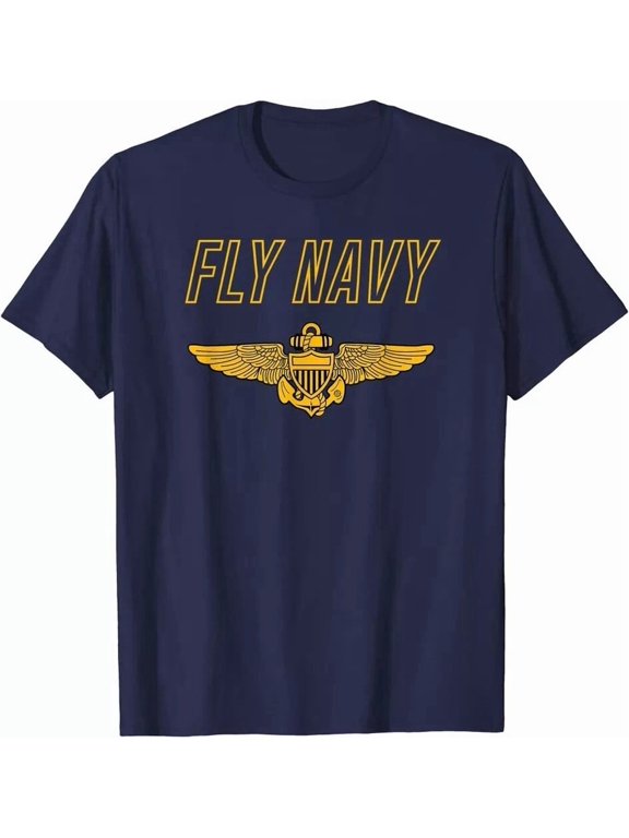 Fly Navy Naval Officer Pilot Wings Classic Creative Theme Suited To Daily Outfits And Special Occasions T-Shirt, Size S-5XL