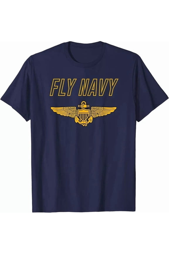 Fly Navy Shirt Classic Naval Officer Pilot Wings Tee T-Shirt