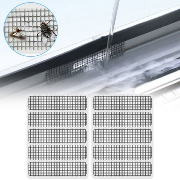 Fly Net Repair Kit Net Fly Screen Net Repair Net Fastening Adhesive Window Net Repair Tape Adhesive Grey, 2 Sheets Insect Screen Repair Patch, Window Drain Hole Mesh Tape, Mosquito Net Repair