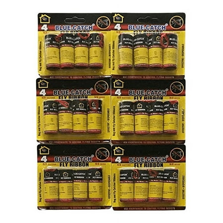 Fly Paper Strips, Fly Catcher Trap, Fly Ribbon, Fly Bait, Fly Trap, Super Value 4-Pack (16 Strips)