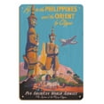 thumbnail image 1 of Fly to the Philippines - and the Orient by Clipper - Vintage Airline Travel Poster by Mark Von Arenburg c.1947 - 8 x 12 inch Vintage Wood Art Sign, 1 of 4