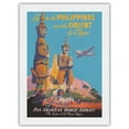 thumbnail image 1 of Fly to the Philippines - and the Orient by Clipper - Pan American World Airways - Vintage Airline Travel Poster by Mark Von Arenburg c.1947 - Japanese Unryu Rice Paper Art Print 24 x 32 in, 1 of 4