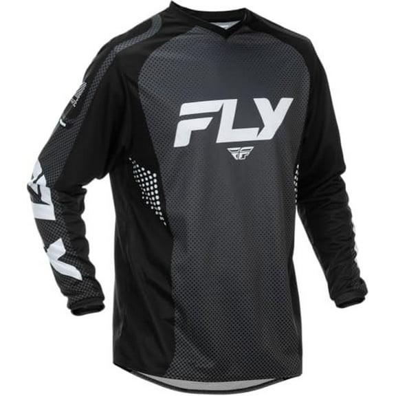 Fly Racing 2026 F-16 Motocross Jersey, Lightweight Racing MX Gear - Black/White, Medium