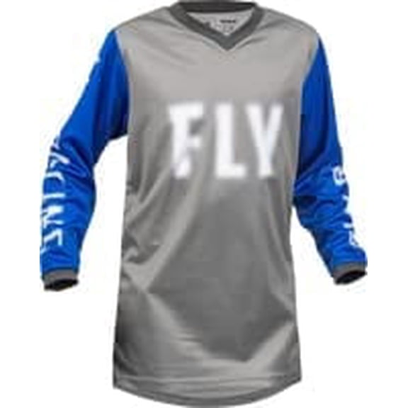 Fly Racing F-16 Youth Jersey (Large, Gray/Blue)