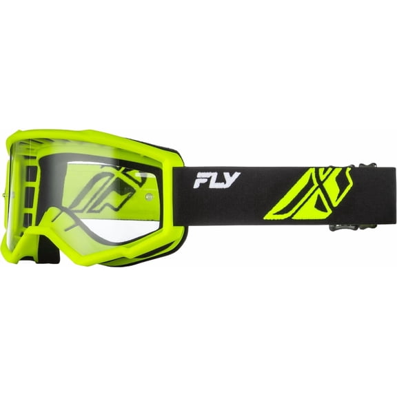 Fly Racing Focus Goggles (One Size Fits Most, Black/Hi-vis / Clear Lens)