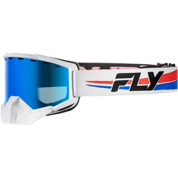 Fly Racing Focus Snow Goggles (One Size Fits Most, Black/Blue / Sky Blue Mirror/Blue Lens)