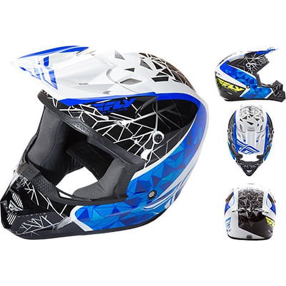 Fly Racing Kinetic Crux Helmet White/Black/Blue Md 73-3383M