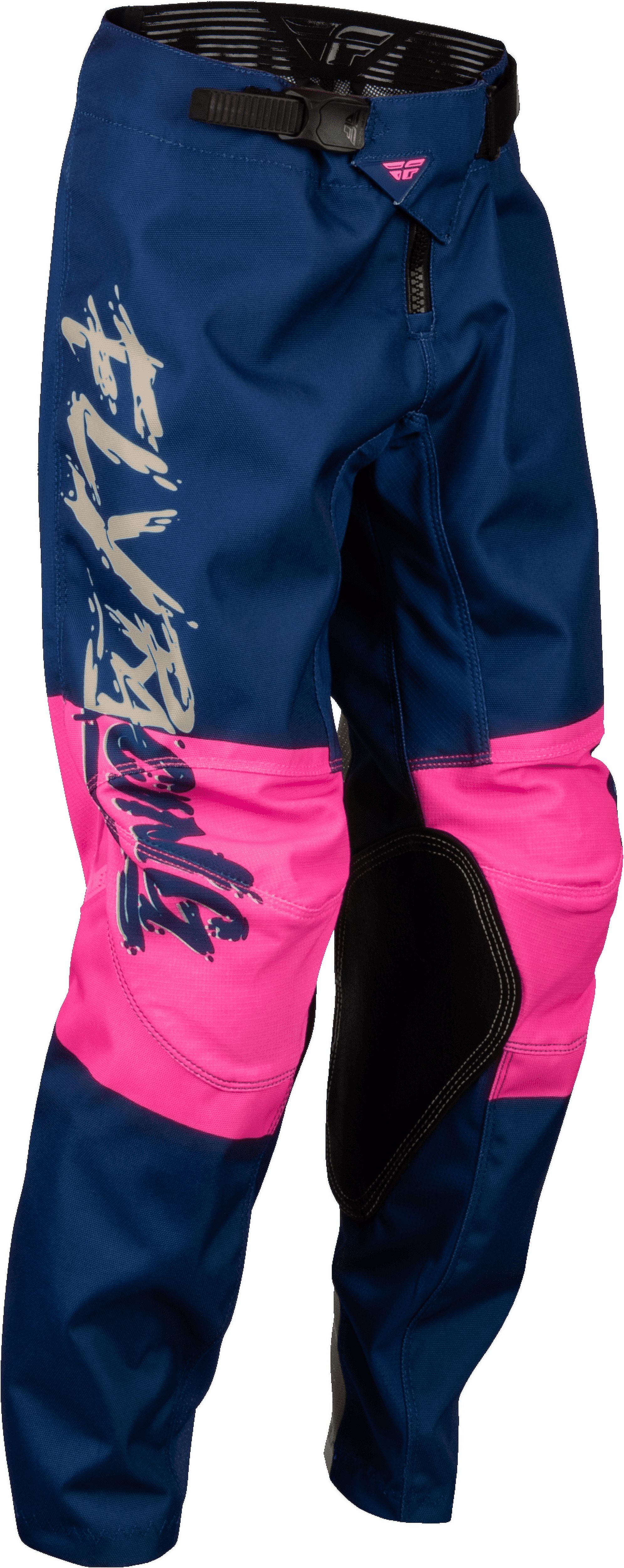 Fly Racing Kinetic Khaos Girls Pants Pink/Navy/Tan (18, Blue Pink/Navy/Tan)
