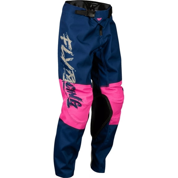 Fly Racing Kinetic Khaos Girls Pants Pink/Navy/Tan (18, Blue Pink/Navy/Tan)