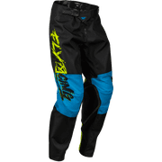 Fly Racing Kinetic Khaos Youth Pants 22, Hi-Vis/Black/Cyan