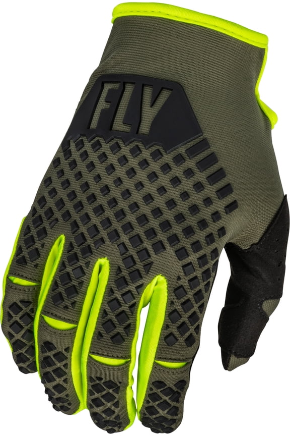 Kinetic Youth Gloves (Small, Olive Green/Hi-Vis)