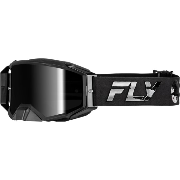 Fly Racing Zone Pro Goggles (One Size Fits Most, Black/Black / Black Mirror/Smoke Lens)