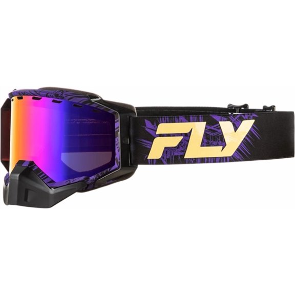 Fly Racing Zone Snow Goggles (One Size Fits Most, Purple/Tan / Purple Mirror/Amber Lens)