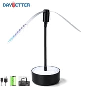 DAYBETTER Lighted Fly Spinner Fan, 360  Rotating Fly Repellent Fan with Hanging Hook, Indoor & Outdoor Table Fan for BBQ, Picnic, Restaurant