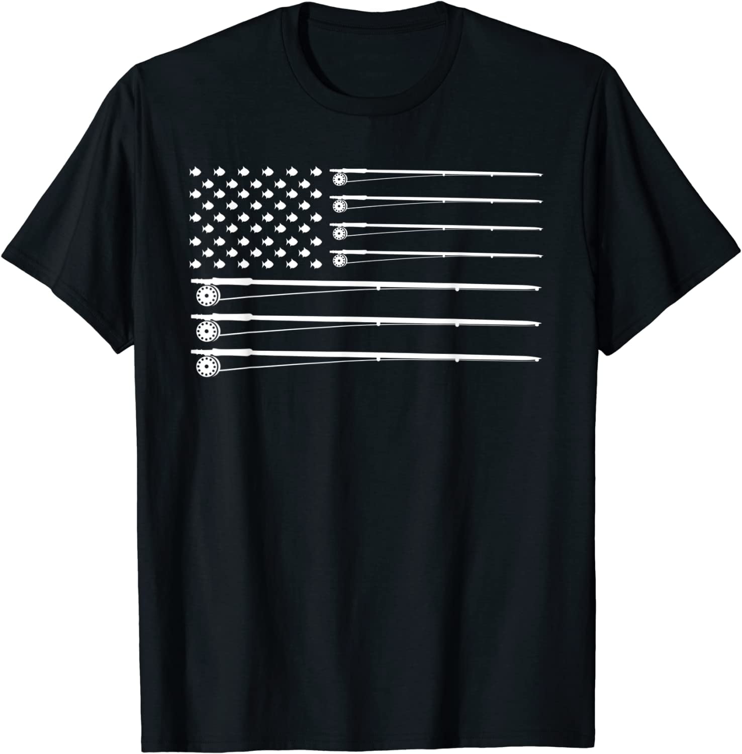 Fly Rod Fishing American Flag T-Shirt Fly Rod Fishing American Flag T-Shirt
