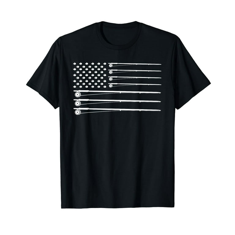 Fly Rod Fishing American Flag T-Shirt Fly Rod Fishing American Flag T-Shirt
