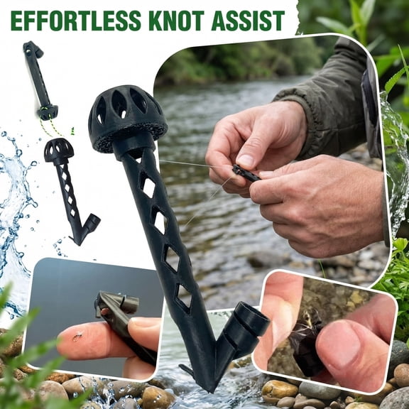 Fly Roost 2.0: Magnetic,Fly Tying Tool and Holder; Knot Assist for Threading Hooks with Cold Hands or Low Light, Fishing Accessory to Easily Rig Small Flies & Tippet on Water B