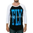 thumbnail image 1 of Fly Society Mens The 3rd Base Raglan Graphic T-Shirt, Black, X-Large, 1 of 2