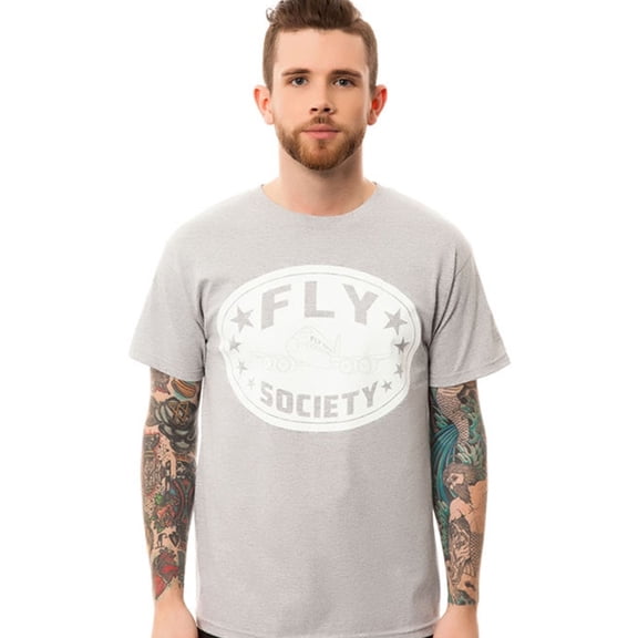 Fly Society Mens The Classic Ko Graphic T-Shirt, Grey, Small