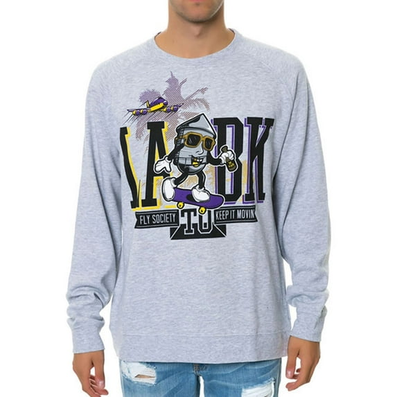 Fly Society Mens The Coast To Coast Sweatshirt, Grey, X-Large