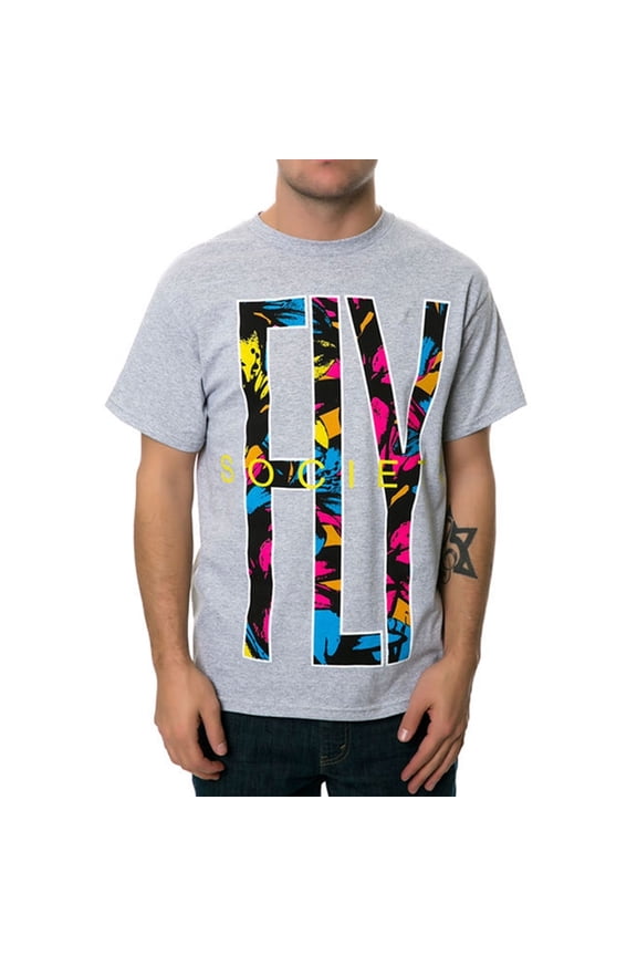 Mens The Fly Away Paradise Graphic T-Shirt, Grey, Small