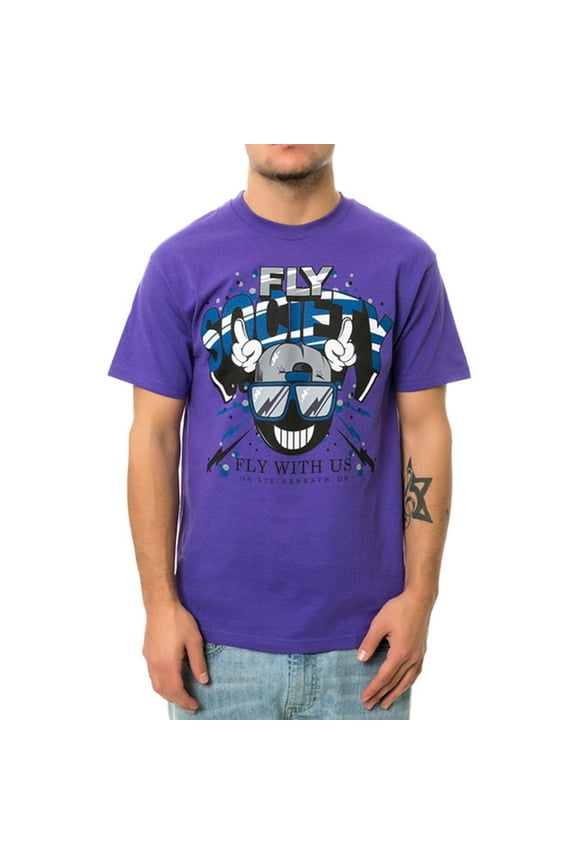 Mens The Fly With Us Graphic T-Shirt, Purple, Small