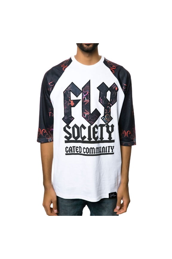 Mens The Jersey Raglan Embellished T-Shirt, White, X-Large