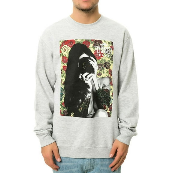 Fly Society Mens The Say Cheese Sweatshirt, Grey, Small