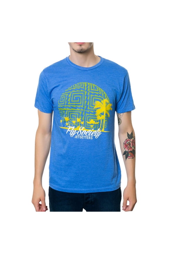 Mens The Tahitian Sun Graphic T-Shirt, Blue, Small