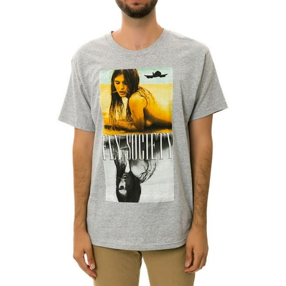 Fly Society Mens The Two Timer Graphic T-Shirt, Grey, Small