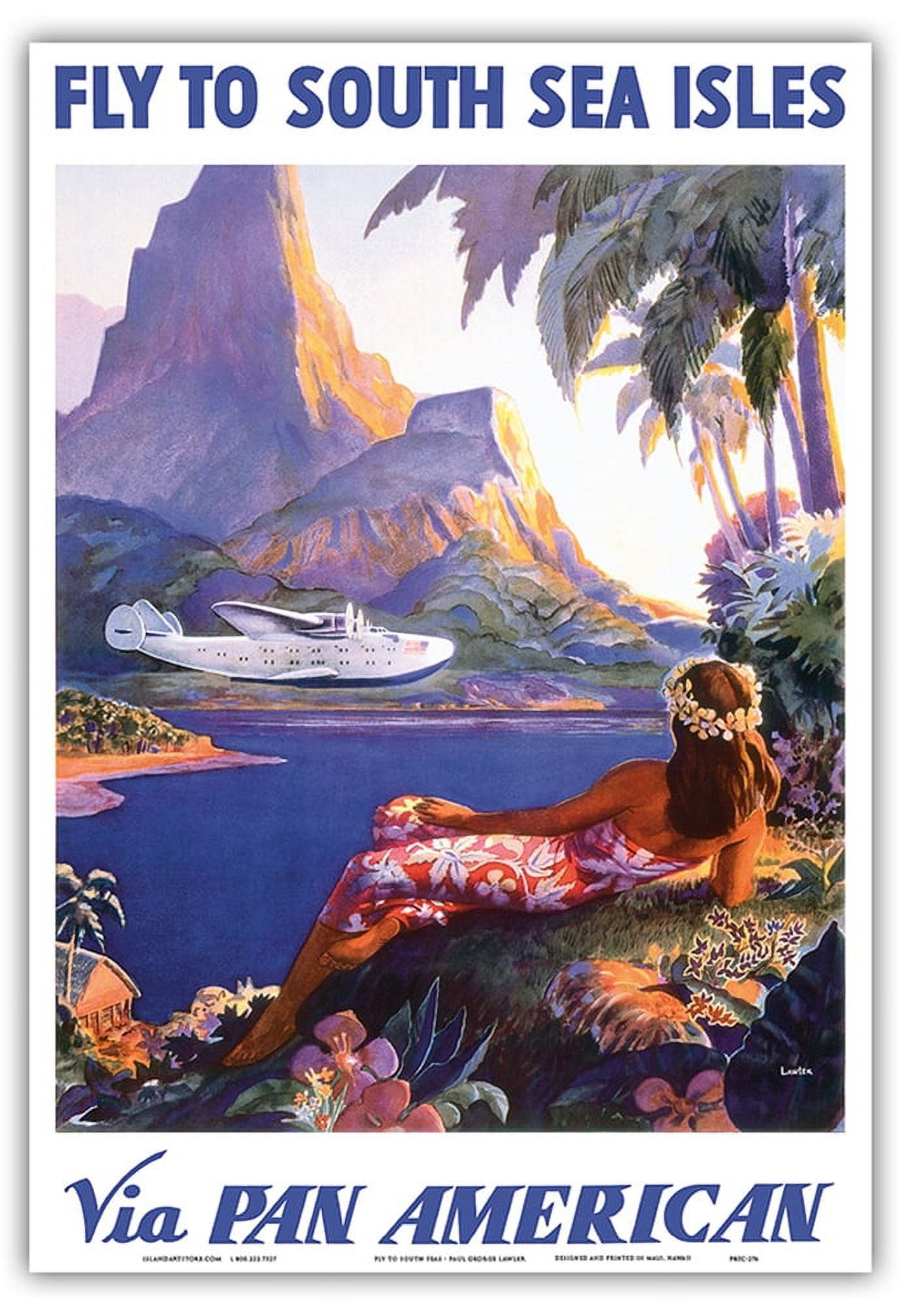 Fly to South Seas Isles via Pan American Airways (PAA) Hawaii - Vintage ...