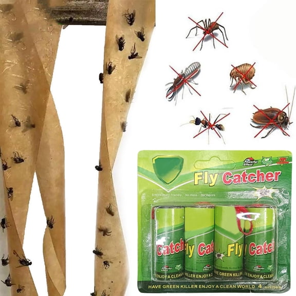 Fly Strips Indoor Sticky Hanging,Fruit Fly Traps,4Pack,Sunproof Flying Insect & Fruit Fly Traps Outdoor & Indoor
