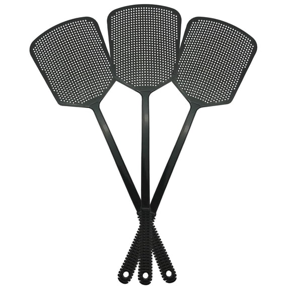 Fly Swatter 3-Pack, Durable Manual Pest Control for Mosquitoes, Ergonomic Long Handle