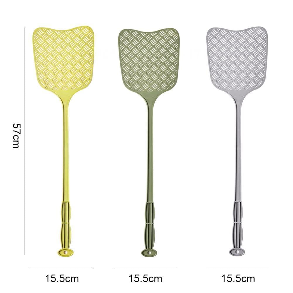 Fly Swatter, 3 Pack Plastic Duty Manual Fly Killer, Long Handle