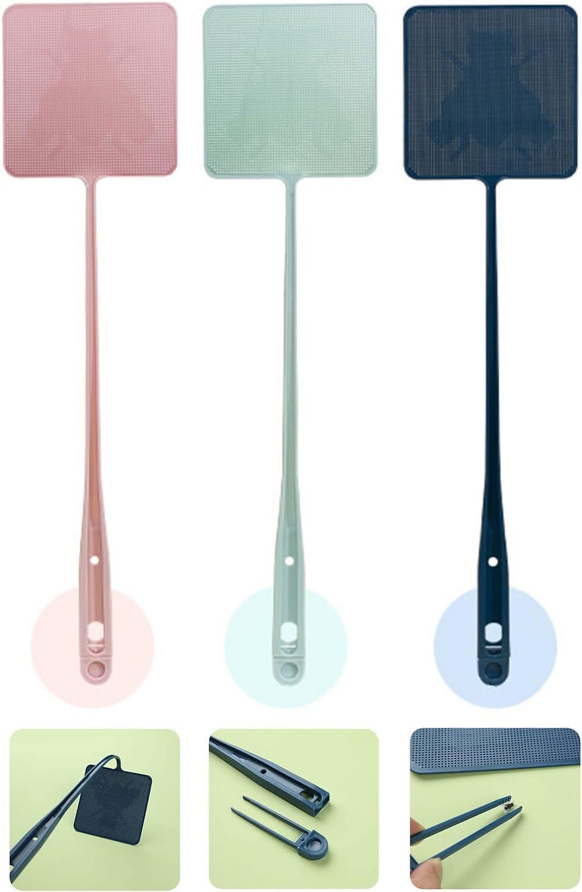 Fly Swatter, 3Pcs Long Handle Heavy Duty Fly Swatter, Durable Plastic