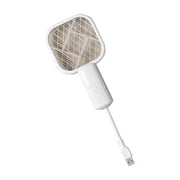 Fly Swatter, Electric Rechargeable Mosquito Racket Bug Zapper, USB Powered Handheld Insect Killer with Safety Mesh Grid, Portable Indoor Outdoor Pest Control Tool A